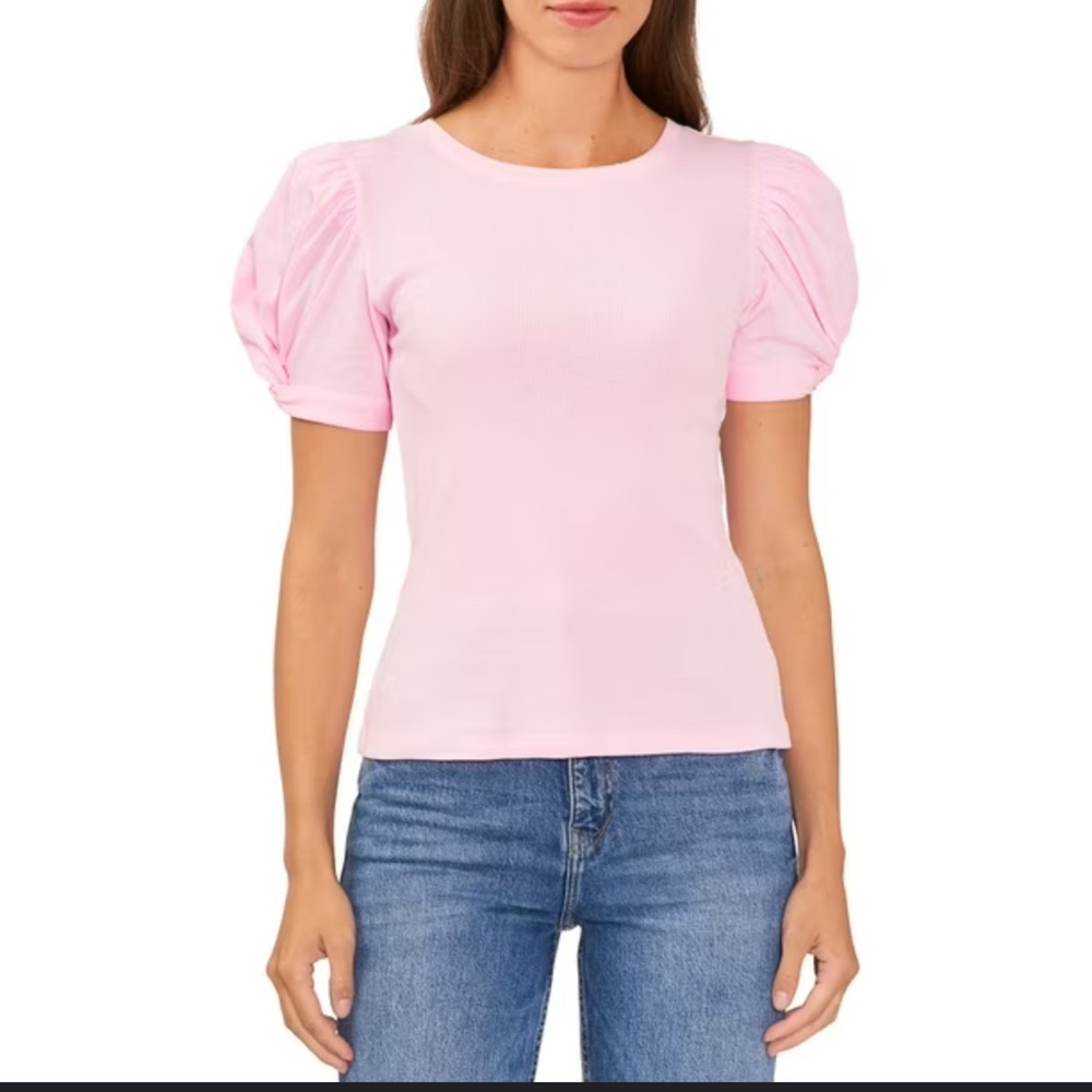 Vince Camuto Light Pink Puff Sleeve Blouse